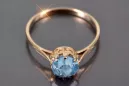 Sterling Silber rosévergoldet Aquamarin Ring Vintage vrc366rp